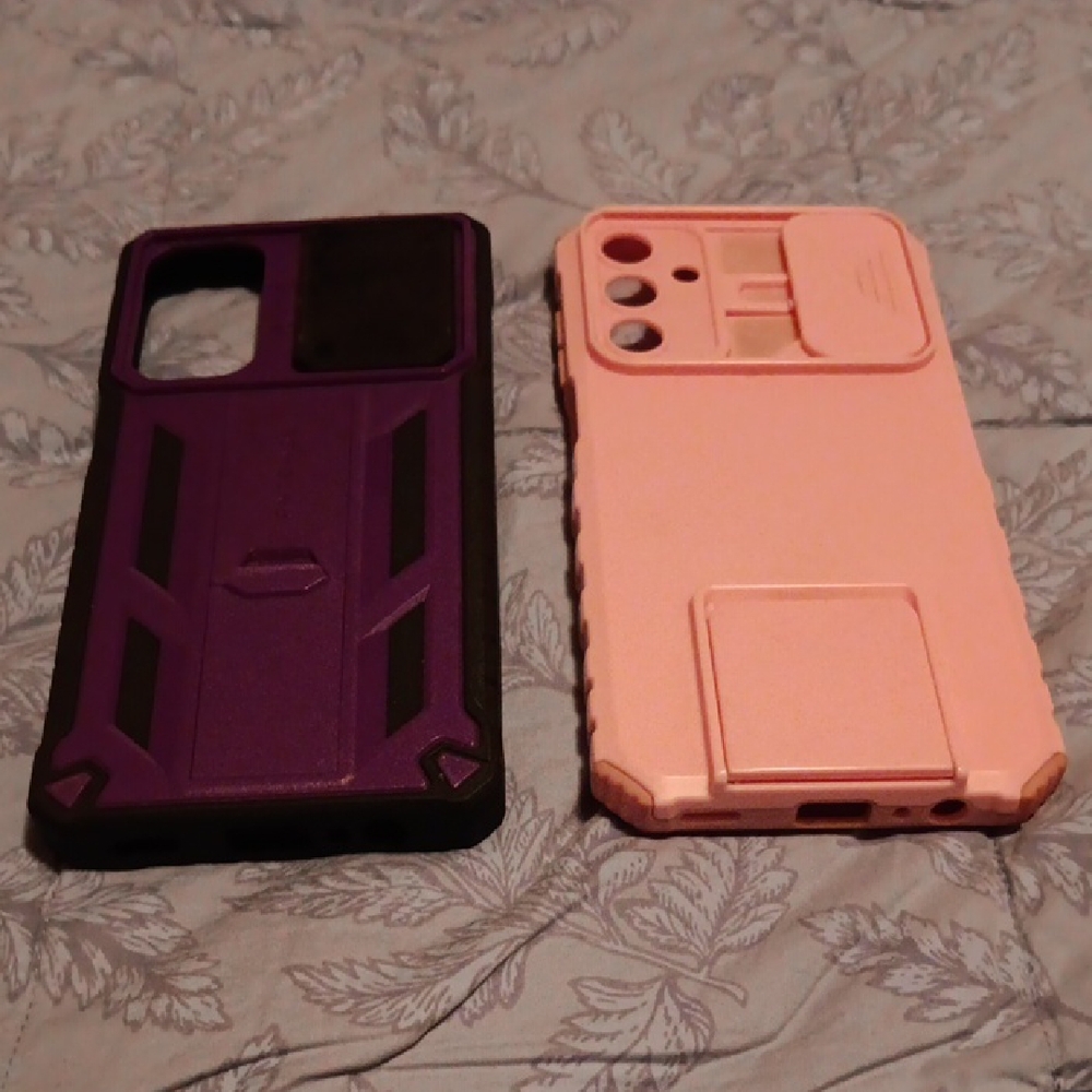 Samsung Galaxy A15 Purple and Pink Rugged Phone Cases Set of 2